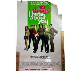 Vintage 10 Things I Hate About You Movie Poster 1999 Heath Ledger  26x40